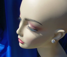 Load image into Gallery viewer, Earthmined Diamond Art Deco Bezel set Halo Studs Vintage Style Earrings 18k Gold
