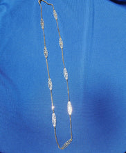 Load image into Gallery viewer, Exciting Vintage Deco Necklace Unique Nouveau Geometric Design 14k Gold Chain 23" inch