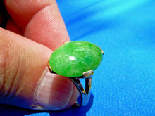 Load image into Gallery viewer, Earth mined green Jade Deco Engagement Ring Antique Hand Crafted Solitaire 14k Gold