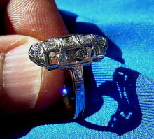 Load image into Gallery viewer, Earth mined European Diamond Deco Engagement Ring Vintage 14k White Gold Setting