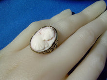 Load image into Gallery viewer, Angel Skin Mediterranean Coral Antique Engagement Ring 14k Victorian Setting 4.5
