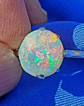 Load image into Gallery viewer, Earthmined Australian Black Opal Engagement Ring Art Deco Platinum Solitaire