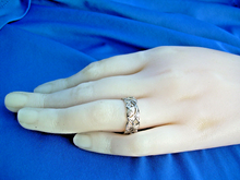 Load image into Gallery viewer, Earth mined Diamond Art Deco Wedding Band Antique Platinum Eternity Ring SIZE 5.75