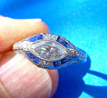 Load image into Gallery viewer, Genuine Diamond Antique Engagement Ring European Art Deco Platinum Solitaire