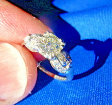 Load image into Gallery viewer, Genuine Earth mined Cushion cut Diamond Art Deco Engagement Ring Antique Platinum Setting