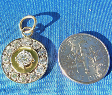 Load image into Gallery viewer, Earthmined Diamond ART Deco Pendant Vintage Style Halo Design Charm Necklace 14k