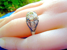 Load image into Gallery viewer, Earth mined European cut Diamond Art Deco Engagement Ring Vintage Antique Platinum Solitaire