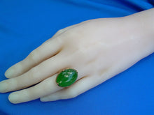 Load image into Gallery viewer, Earth mined 25 Carat Antique Green JADE Engagement Ring Art Deco 14k Rose Gold