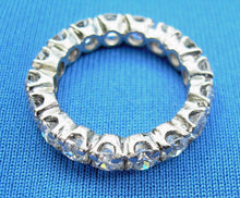 Load image into Gallery viewer, EARTH Mined European cut Diamond Art Deco Band Antique Platinum Eternity Anniversary Ring size 3.5
