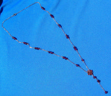Load image into Gallery viewer, Antique Garnet Deco 10k Gold Necklace Unique Vintage 18" inch Chain