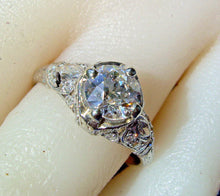 Load image into Gallery viewer, 1.86 Carat Earth  Mined European Diamond Deco Engagement Ring Antique Platinum Solitaire