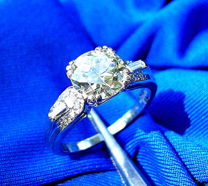 Earth mined European cut Diamond Art Deco Engagement Ring Vintage Antique Platinum Solitaire