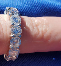 Load image into Gallery viewer, EARTH MINED Diamond Deco Wedding Band Antique Style Eternity Anniversary Ring size 5.5