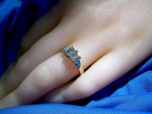 Load image into Gallery viewer, 1 carat Earth mined Emerald cut Diamond Deco Engagement Ring Vintage 3 stone Setting