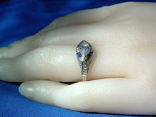 Load image into Gallery viewer, Genuine Diamond Antique Engagement Ring European Art Deco Platinum Solitaire