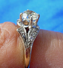 Load image into Gallery viewer, 0.84 carat Eart mined European Diamond Deco Engagement Ring Vintage Design Solitaire