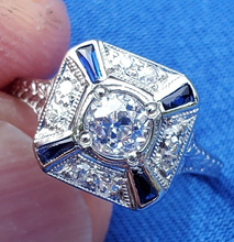 Load image into Gallery viewer, 0.76 carat Earth mined Antique Diamond Engagement Ring European Deco Platinum Solitaire size 5.25