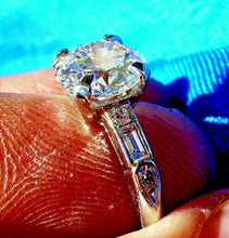 Load image into Gallery viewer, 2 carat Earth mined European cut Diamond Deco Engagement Ring Antique Platinum Solitaire