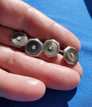 Load image into Gallery viewer, VINTAGE KREMENTZ ART DECO ENGRAVED PEARL CUFF LINKS OCTAGON PLATINUM DESIGN