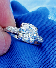 Load image into Gallery viewer, 2 caral Earth mined European cut Diamond Art Deco Engagement Ring Antique Platinum Solitaire