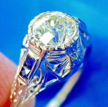 Load image into Gallery viewer, Earth mined European cut Diamond Art Deco Platinum Engagement Ring. Vintage Antique Natural Diamonds Solitaire