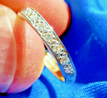 Load image into Gallery viewer, Earth mined Diamond Deco Wedding Band Vintage Platinum and Gold Anniversary Ring
