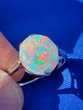 Load image into Gallery viewer, Earthmined Australian Black Opal Engagement Ring Art Deco Platinum Solitaire