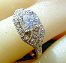 Load image into Gallery viewer, 1.30 carat Genuine European cut Diamond Deco Engagement Ring Antique Platinum Solitaire