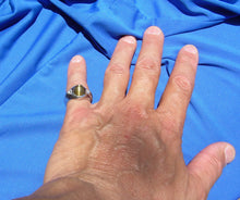 Load image into Gallery viewer, 12 CARAT Earth Mined Chrysoberyl Cats Eye Platinum Diamond Art Deco Ring