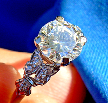 Load image into Gallery viewer, 1.18 carat Earth mined Diamond Art Deco Engagement Ring Antique Platinum Solitaire