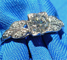 Load image into Gallery viewer, Earth mined Diamond Art Deco Engagement Ring Vintage Platinum Solitaire