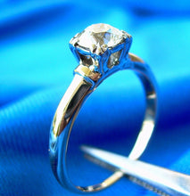 Load image into Gallery viewer, Earth mined European cut Diamond Deco Engagement Ring Vintage Cushion Solitaire