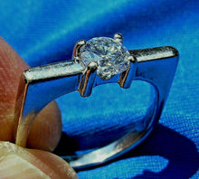 Load image into Gallery viewer, Earth mined Diamond Engagement Ring Elegant Unique Design Solitaire 14k White Gold