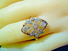 Load image into Gallery viewer, Earth mied Diamond Deco Engagement Ring Antique Filigree Platinum Setting