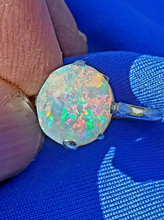 Load image into Gallery viewer, Earthmined Australian Black Opal Engagement Ring Art Deco Platinum Solitaire