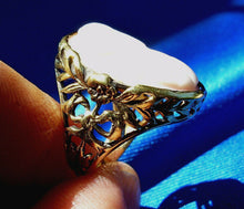 Load image into Gallery viewer, Angel Skin Mediterranean Coral Antique Engagement Ring 14k Victorian Setting 4.5