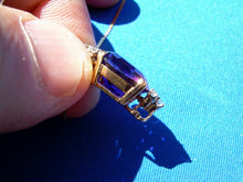 Load image into Gallery viewer, Earth mined Amethyst and Diamond Deco Pendant Necklaces 14k Chain 20" inch long