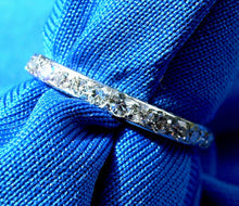 Load image into Gallery viewer, 1 carat Earth mined Diamond Deco Wedding Band Antique Platinum Eternity Ring Size 6.25