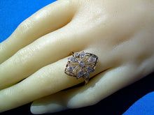 Load image into Gallery viewer, Earth mied Diamond Deco Engagement Ring Antique Filigree Platinum Setting
