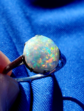 Load image into Gallery viewer, Earthmined Australian Black Opal Engagement Ring Art Deco Platinum Solitaire