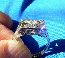 Load image into Gallery viewer, 1 carat Earth mined European Diamond Deco Engagement Ring Antique Band 14k White Gold