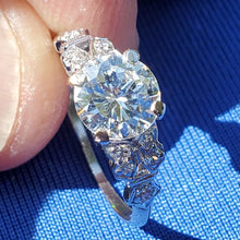 Load image into Gallery viewer, 1.18 carat Earth mined Diamond Art Deco Engagement Ring Antique Platinum Solitaire