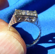 Load image into Gallery viewer, 1 carat Earth mined European Diamond Deco Engagement Ring Antique Band 14k White Gold