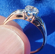 Load image into Gallery viewer, 0.50 carat Genuine European cut Diamond Deco Engagement Ring Real Antique Solitaire