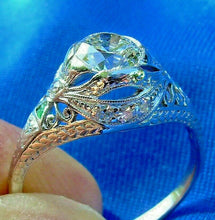 Load image into Gallery viewer, 1.35 carat Genuine European cut Diamond Art Deco Engagement Ring Antique Platinum Solitaire