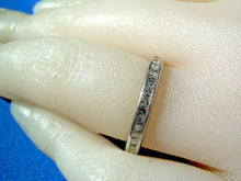 Load image into Gallery viewer, Genuine 1 carat Diamond Platinum Art Deco Wedding Band Antique Eternity Anniversary Ring SIZE 5.5