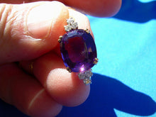 Load image into Gallery viewer, Earth mined Amethyst and Diamond Deco Pendant Necklaces 14k Chain 20" inch long