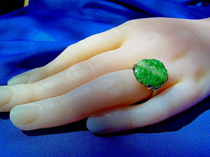 Earth mined Jade Antique Deco Ring Victorian Engagement Ring Setting 18k Gold
