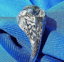Load image into Gallery viewer, 1.55 carat Earth Mined European cut Diamond Deco Engagement Ring Antique Cushion Solitaire