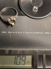 Load image into Gallery viewer, 1.41 Carat Earth mined Diamond Sapphire Antique Engagement Ring European Art Deco Platinum Solitaire